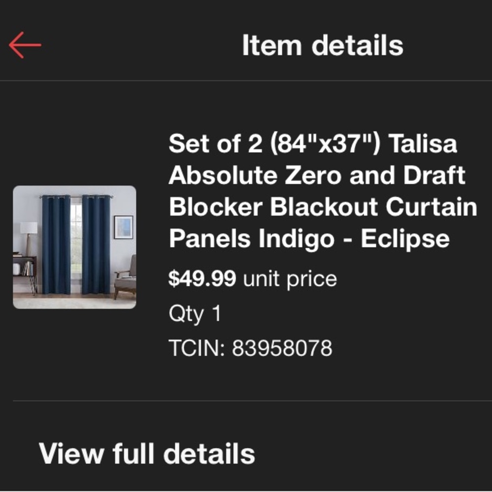 Donating 12/1 - Navy Blackout curtains